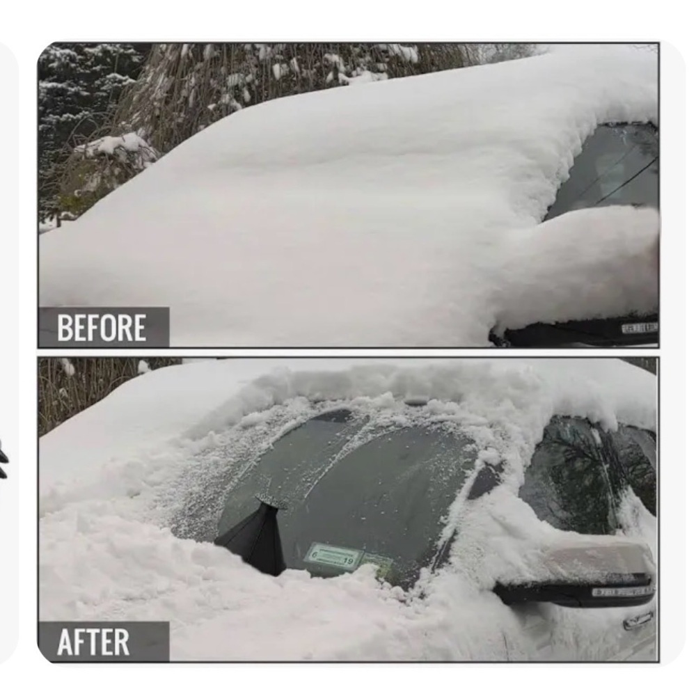 Black Scraper-Cone Windshield Snow and Ice Scraper- 2 Pack - Picture 3 of 7